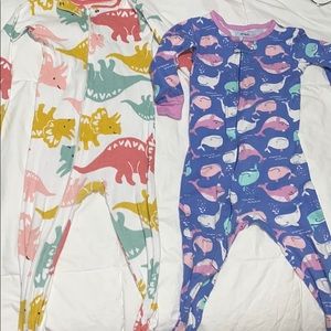 babygirl footsie pjs - qty 2